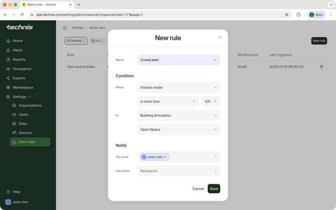Create new alert rule