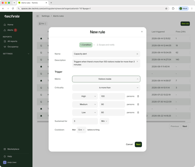 Create new alert rule
